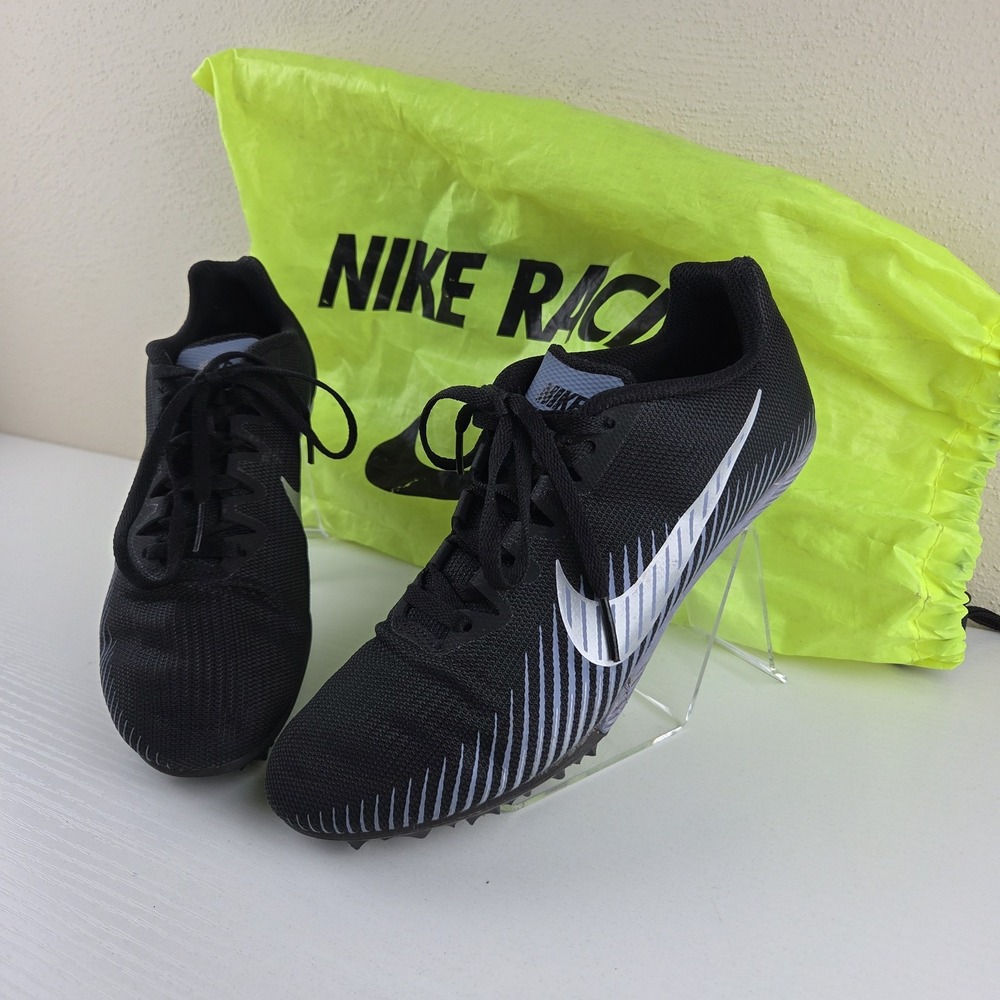 Nike Zoom Rival M 9 Black Indigo Fog Track Shoes Spikes Size 6.5 With Carry Bag